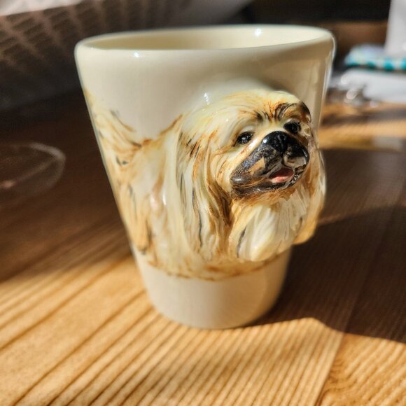 Blue Witch 3D Hand-Painted Pekingese Dog Mug Collectible - Picture 1 of 7